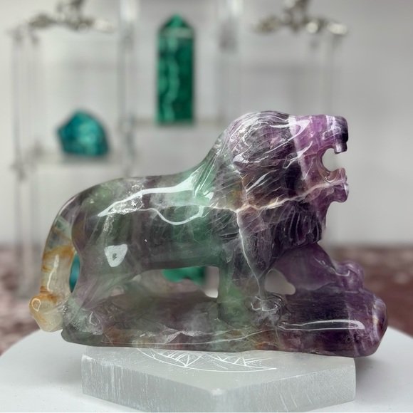Fluorite Lion Carving - FLC5